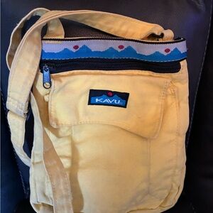 KAVU Keeper Yellow Canvas Crossbody Bag with Adjustable Straps